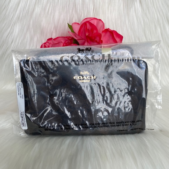 Coach Women’s Large Corner Zip Wristlet In Signature Canvas - Picture 14 of 16